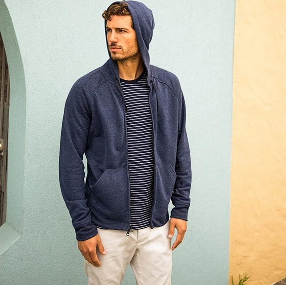 Outerknown Men's Its Not Ok Hoodie, X - Large, Indigo - Picture 2 of 5